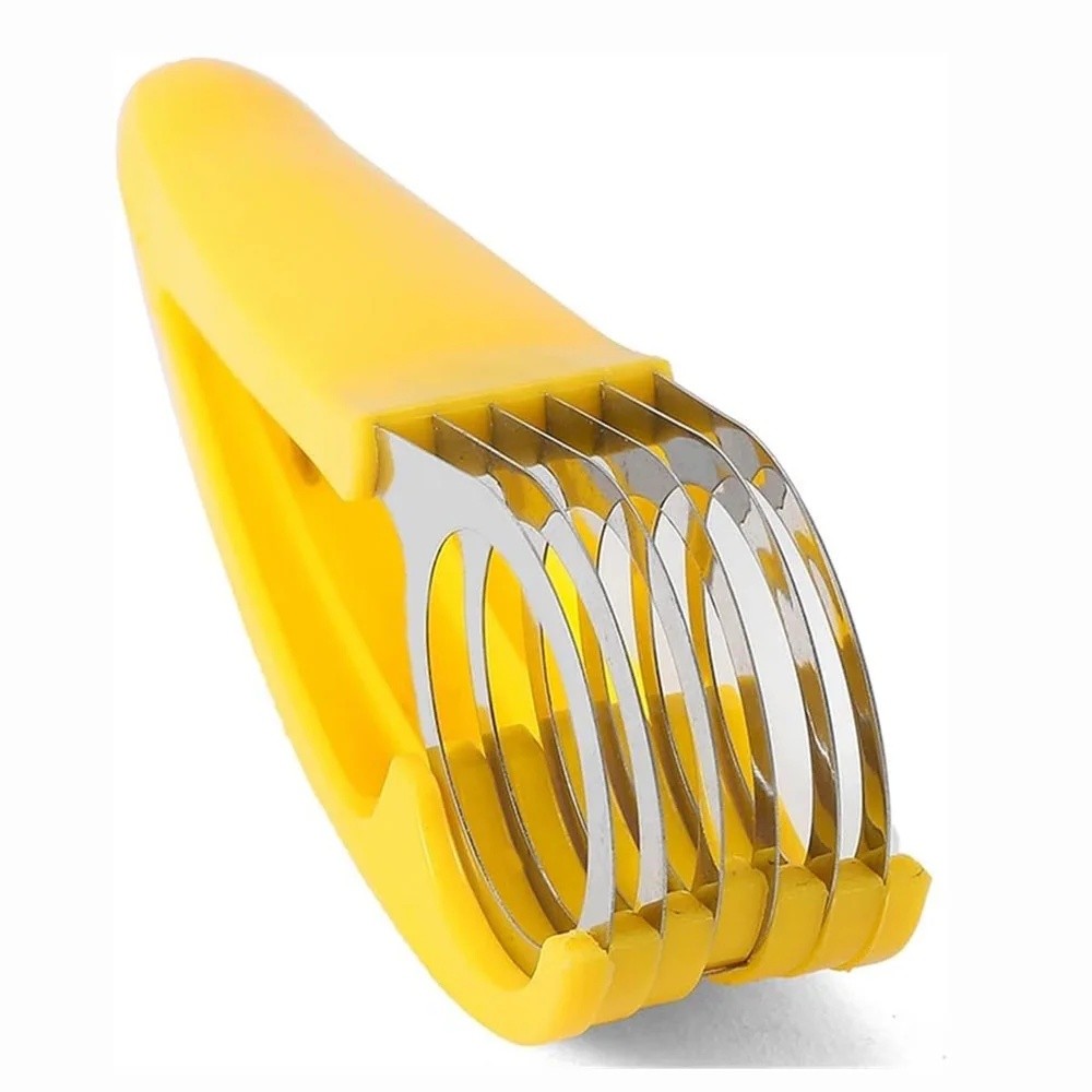 2Pcs Banana Slicer Fruit Knife Veggie Cutter Kitchen Bar Tool Stainless Steel