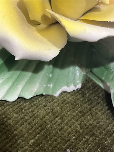 Vintage Napoleon Capodimonte Italy Porcelain Roses Wall Hanging 16” Tall - Picture 8 of 11