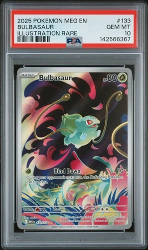 2025 POKEMON MEG EN-MEGA EVOLUTION ILLUSTRATION RARE #133 BULBASAUR PSA 10