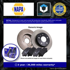 2x Solid Brake Discs and Pads fits OPEL MOVANO FD, JD 2.5D Rear 1998 on 305mm