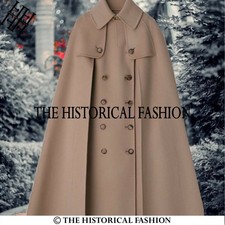 Historical Wool Cape , Victorian Officer Cloak, fashion style cloak,