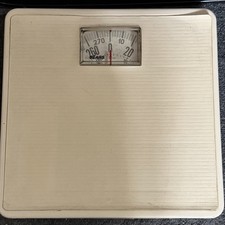 Vintage Sears Bathroom Scale White MCM Metal Works