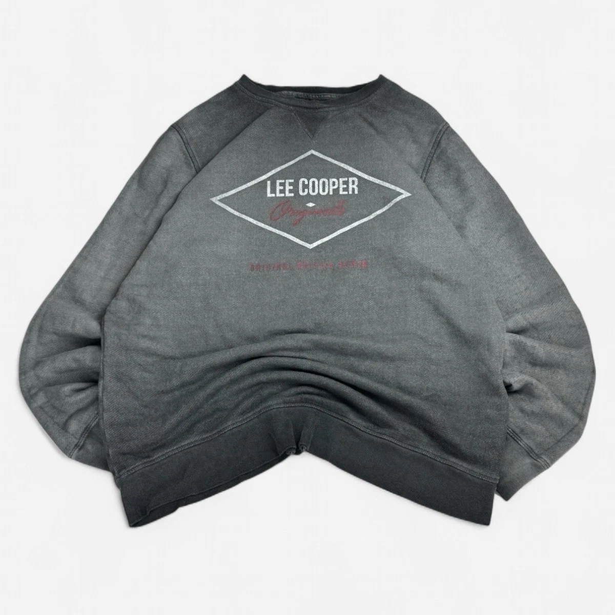 Sudadera Lee Cooper Pullover Para Hombre Talla XL Negra Gris Estilo Y2K Ropa de Calle