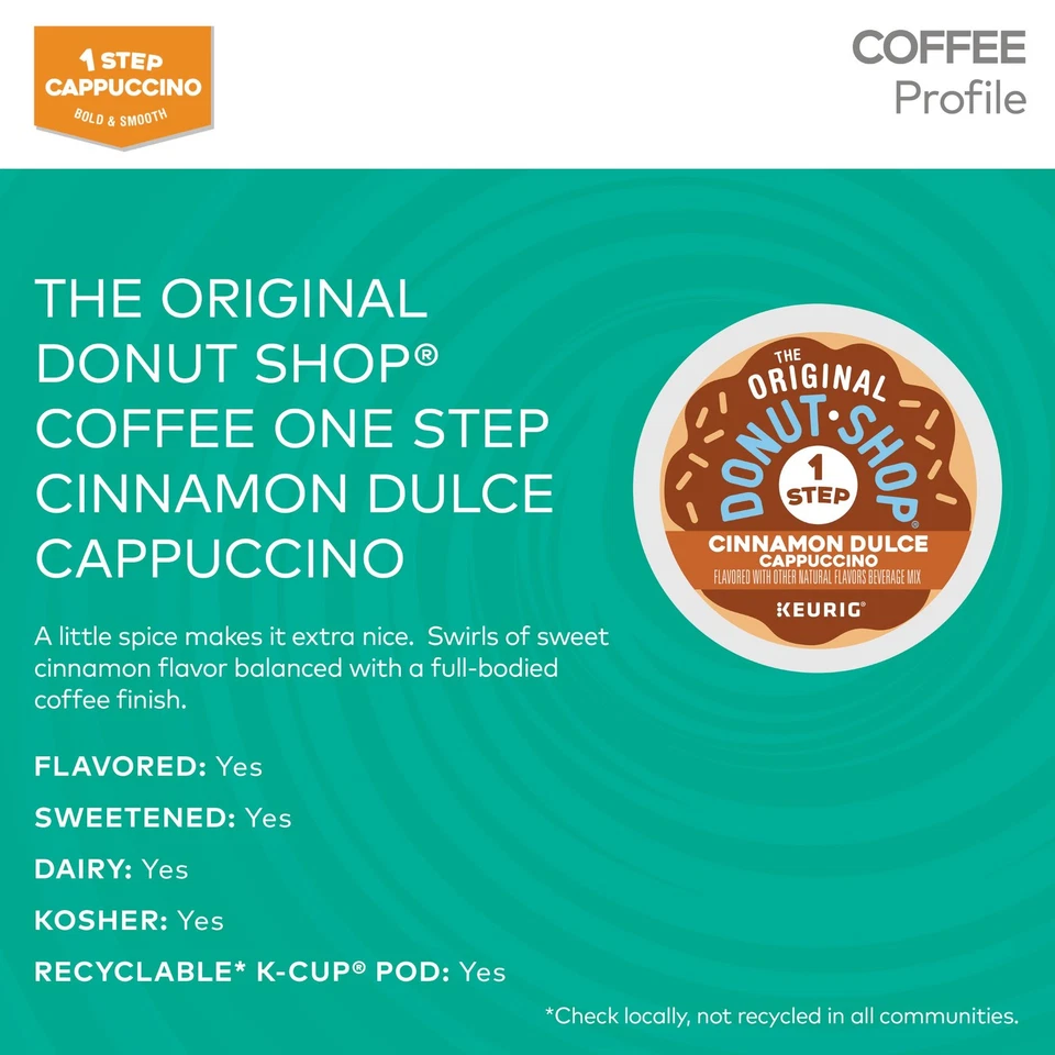 The Original Donut Shop One-Step Cinnamon Dulce Cappuccino, K-Cups, 60 Count - Image 2 of 4