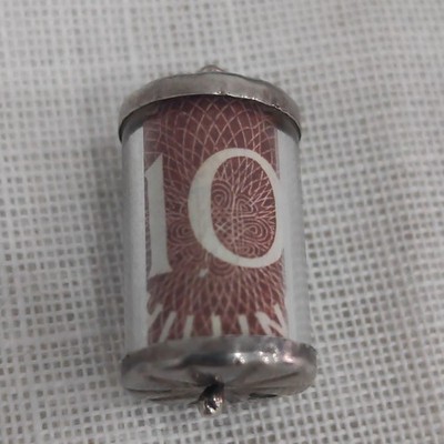 STERLINGSILBER 10 SCHILLING NOTGELDSCHEIN CHARM     