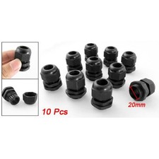 10 Stueck schwarze wasserdichte Kabelverschraubung aus Kunststoff M20 x 1.5 A5U2