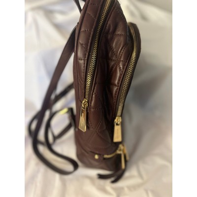 Michael Kors Rhea Quilted Leather Backpack Bag Purse Barolo 