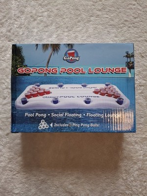 GoPong Pool Lounge Floating Beer Pong Table Pool Float w 6 Balls NEW