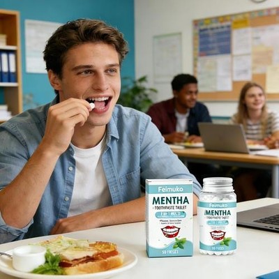30 Pieces Mint Brightening Toothpaste Tablets Deep Cleaning Fresh Breath Oral C