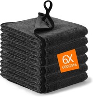 MikrofasertüCher 6 StüCk 60X40Cm 600 GSM Grau Fusselfrei SaugfäHig Auto
