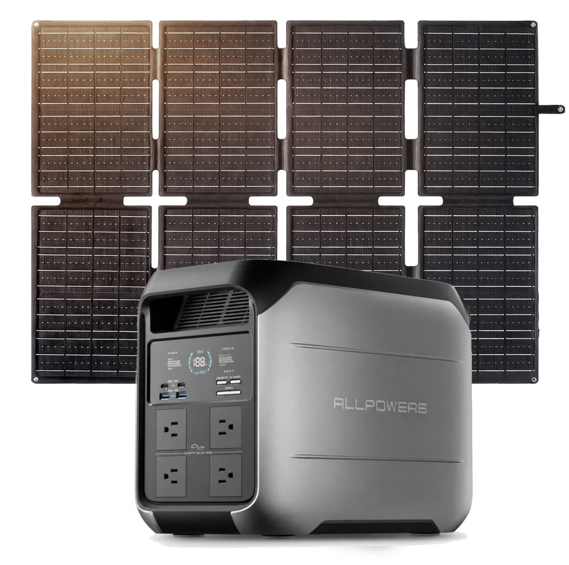 ALLPOWERS 1800W Portable Power Station AC Solar Generator UPS + 160W Solar Panel