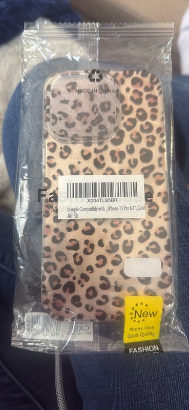 Gold Black Cheetah Pattern Phone Case for iPhone 15 Pro 6.1" Patterned