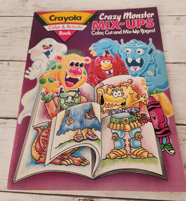 1991 Crayola ''Crazy Monster Mix-Up'' Color Cut Mix-Up Activity Book