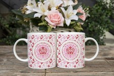 King Charles III Official Logo Royal Coronation Mug Memorabilia Pink Version