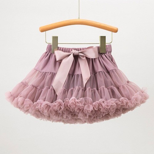 Skirts Solid Fluffy Tulle Princess Ball Gown Kids Ballet Party Performance Dress - Picture 16 of 39