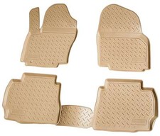 3D Gummi Fußmatten für Ford Mondeo IV | Typ BA7 | BJ 2007-2014 | beige mit Rand