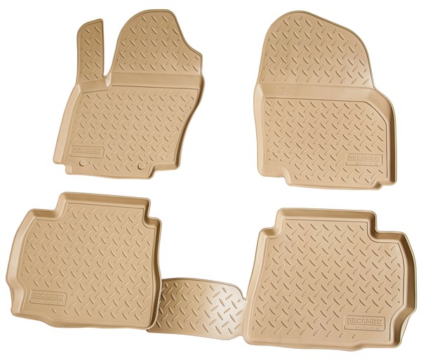 3D Gummi FußMatten FüR Ford Mondeo IV | Typ BA7 | BJ 2007-2014 | Beige Mit Rand-image