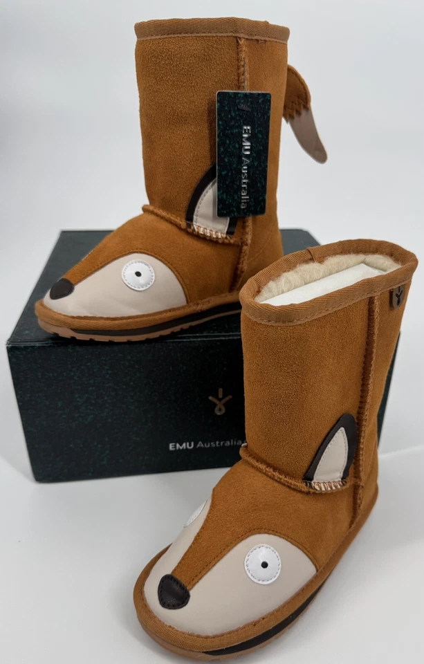 Новый с ярлыками EMU Австралии ребенка замшевые Fox ботинки K12074 оранжевый размер США K10 шерсти ребенка ясельного возраста молодежи - Изображение 2 из 4