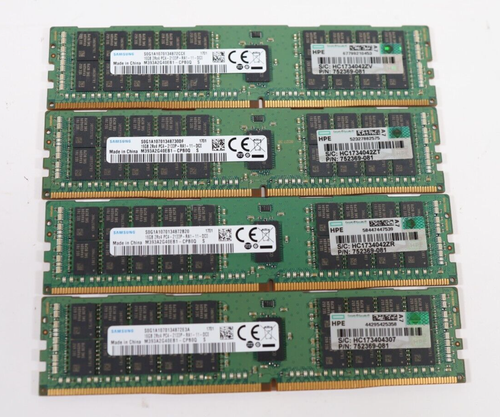 Lot 4x 16GB (64GB) Samsung M393A2G40EB1-CPB PC4-19200 RDIMM Server RAM