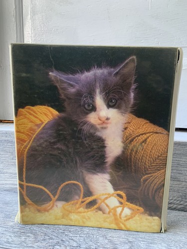 Vintage Mead Rechenzentrum 3 Ringe Mappe Katze Kätzchen Trapper Halter Ordner - Bild 2 von 11