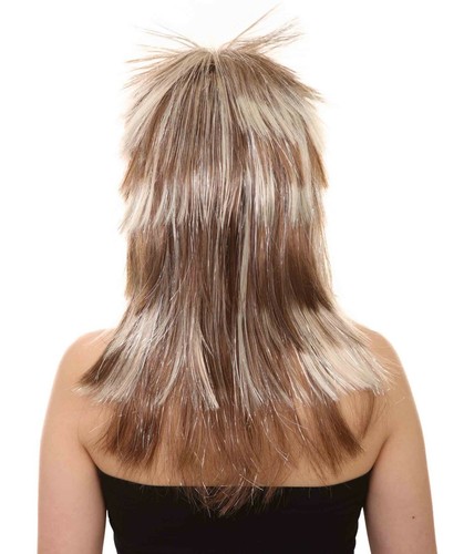 Rockin Diva Tinsel Stripe Wig | Blonde 80's Mullet TV/Movie Wig HW-1720A - Picture 4 of 9