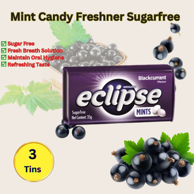 Mints Wrigley's Eclipse Blackcurrant Sugarfree Candy Tin Fresh Breath Sweets