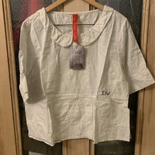 Ewa I Walla SS20 Striped Blue/white 100% Cotton Blouse BRAND NEW please Read