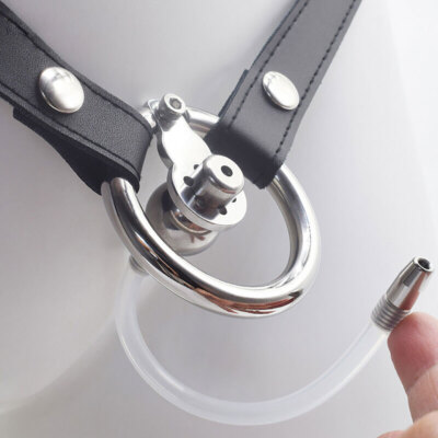 Inverted Men Chastity Cage Plug with 22mm Solid Metal Ball Sissy Chastity Device