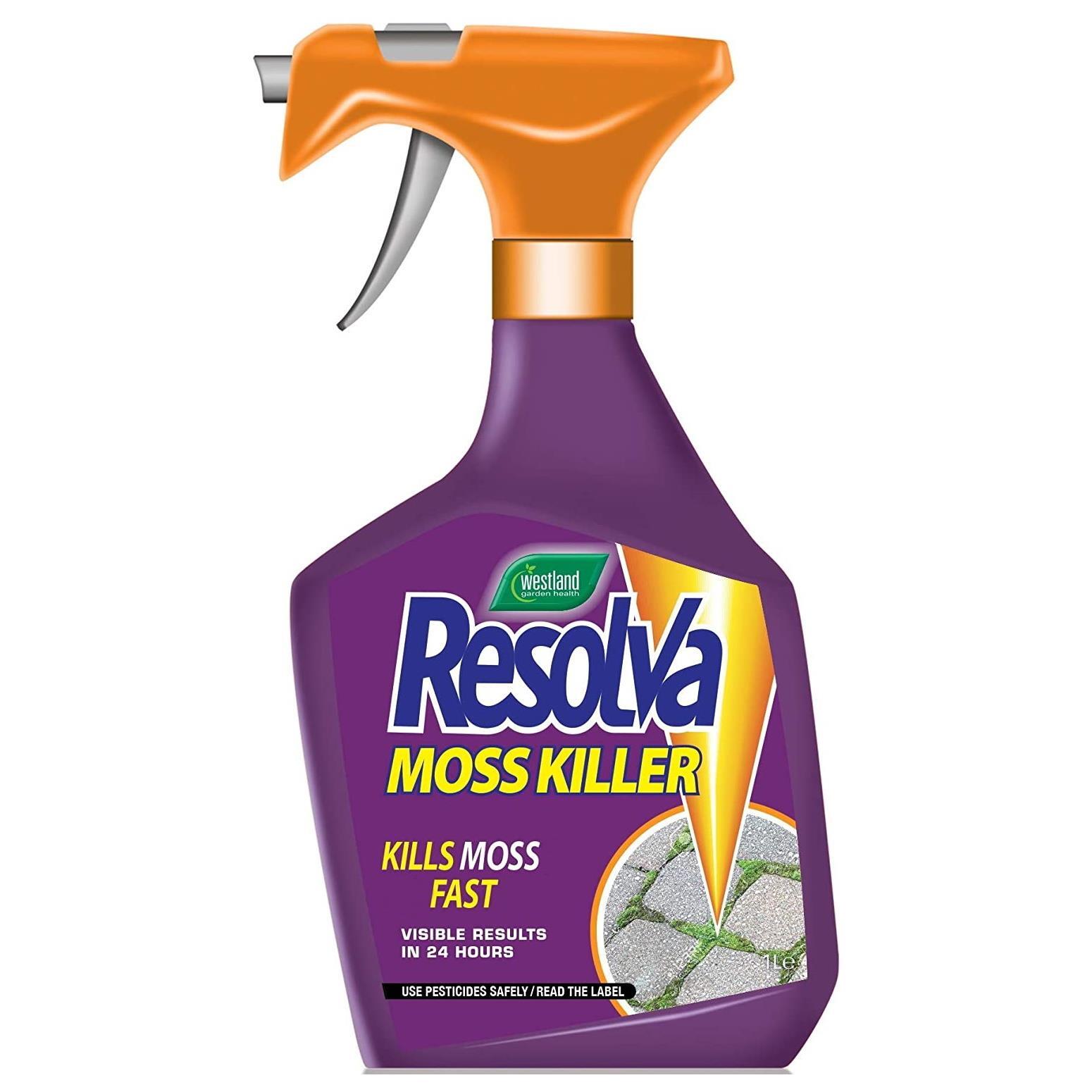 Westland Resolva Moss Killer 1L Spray Bottle Results In 24h Home Garden Use