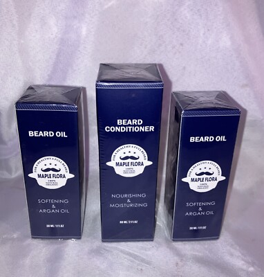 Maple Flora Beard Conditioner & 2- Beard Oil All New Sealed.
