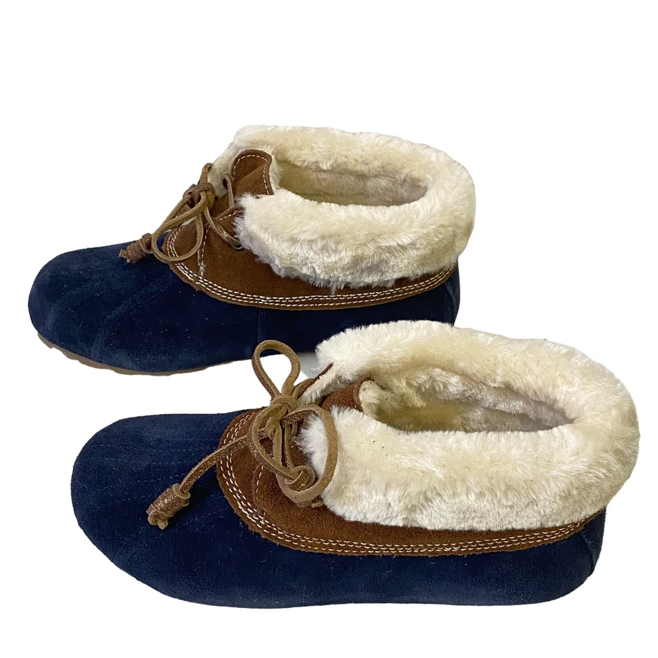 Zapatillas Sperry Emory Botín Pato Para Mujer Talla 5 Azul Marino Marrón Gamuza Piel Sintética Foto 4 de 4