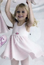 NWT Lyrical Ballet Dress Empire Waist Pink Child rosette accent lace trim