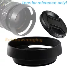 37mm Black Metal Tilted Curved Lens Hood + Front Cap OLYMPUS M.Zuiko 17mm f2.8 