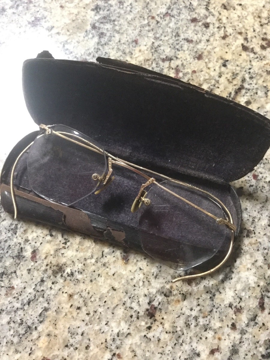Shuron Vintage Eyeglass Frames 12k Gold Filled Wire Wrapped With Vintage Case Shuron 1930 main image 3