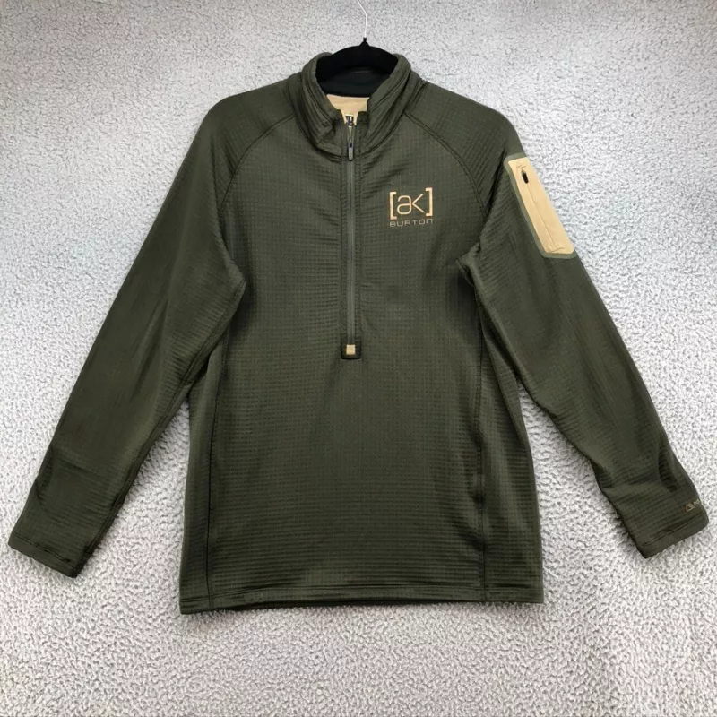 burton ak helium grid half zip fleece pullover hoodie