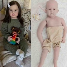 30" Reborn Baby Doll Unpainted Kit DIY Doll Cloth Body Eyes Handmade Gift