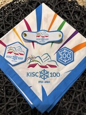 Scout Necker Not Jamboree -  Woggle 2 Badges 2023 Rare KISK 100 Years Centenary