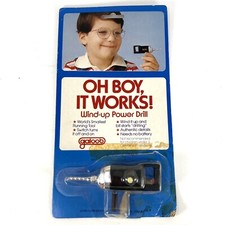 Vintage 1980 Oh Boy It Works Wind Up POWER DRILL Tool Miniature Toy Galoob