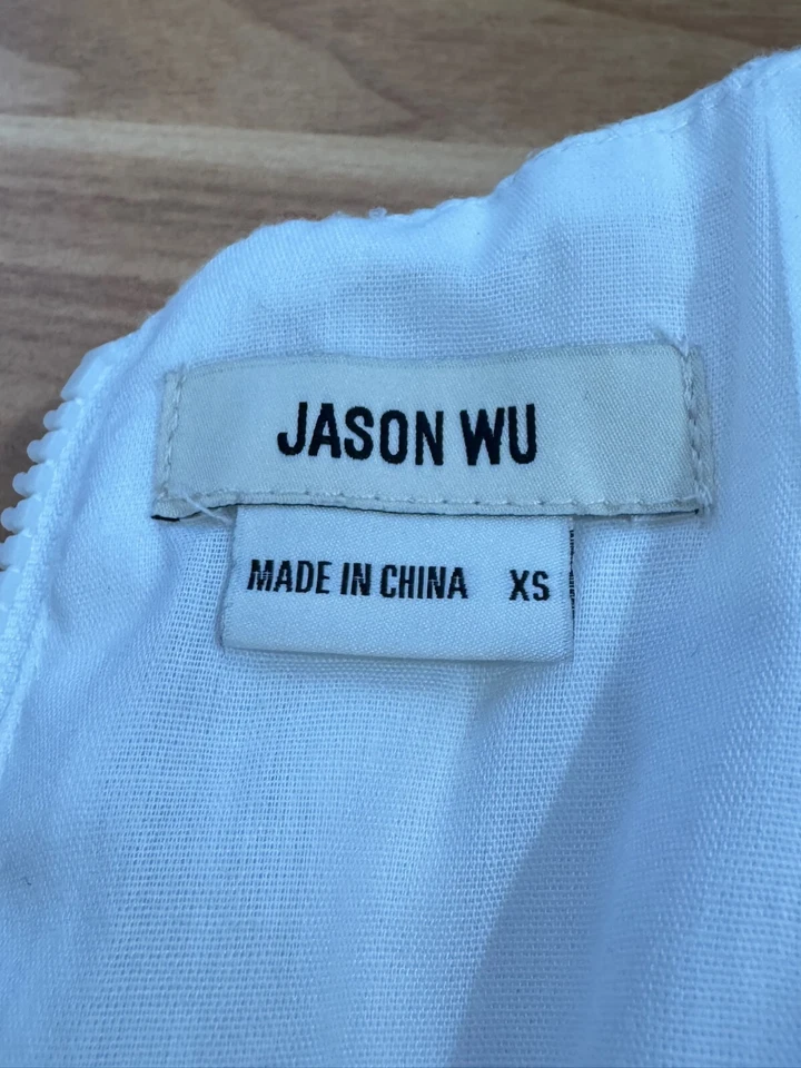 Jason Wu White Square Neck Puff Sleeve Corset Renaissance Blouse Top Sz XS - Image 4 of 4