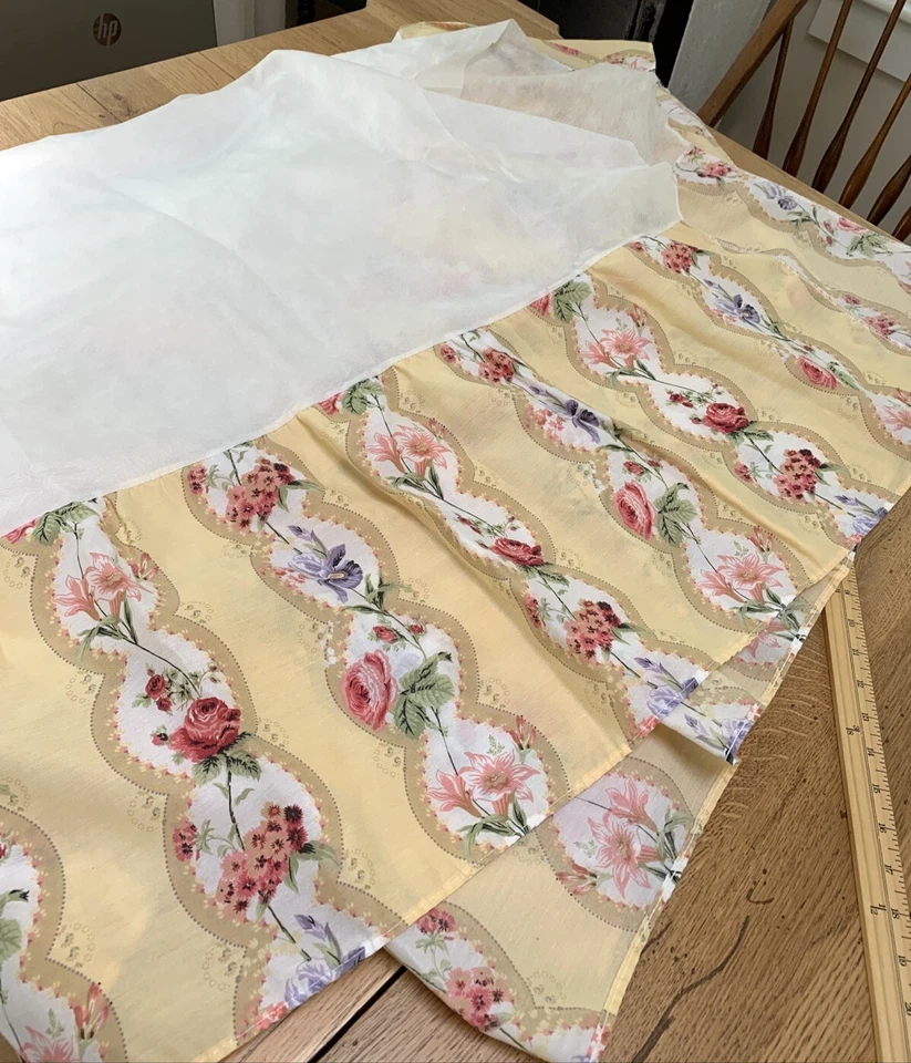 Juego de ropa de cama vintage sábanas falda de cama doble floral cabaña años 90 80 resortes amarillos Foto 4 de 4