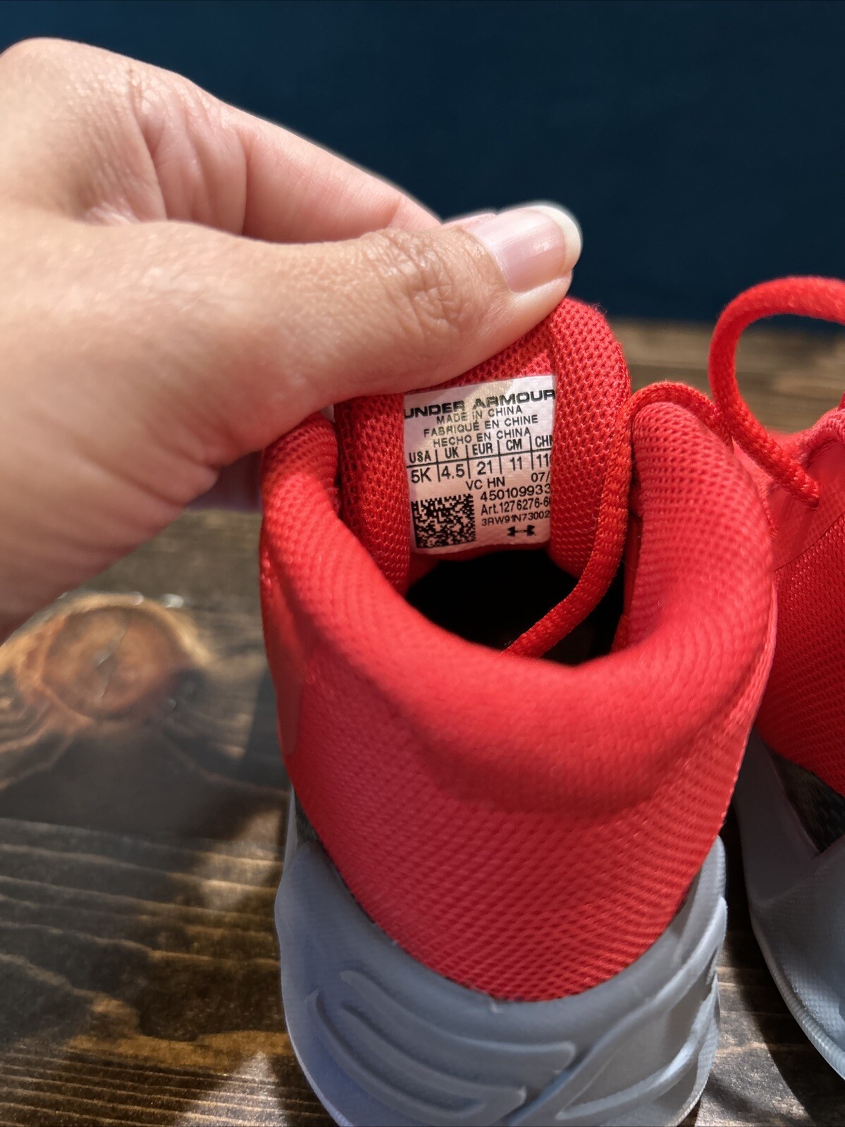 EUC Under Armour Steph Curry RED Toddler Sneakers - Size 5 thumbnail 5