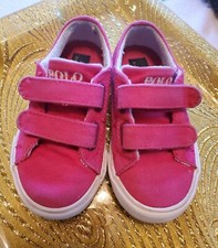 Girls Polo Ralph Lauren Scholar EZ Pink Canvas Child Sneakers Shoes 6.5