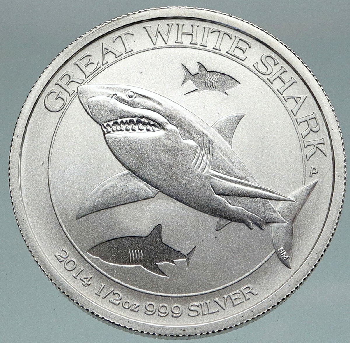 2014 AUSTRALIA UK Queen Elizabeth II GREAT WHITE SHARK Prf Silver