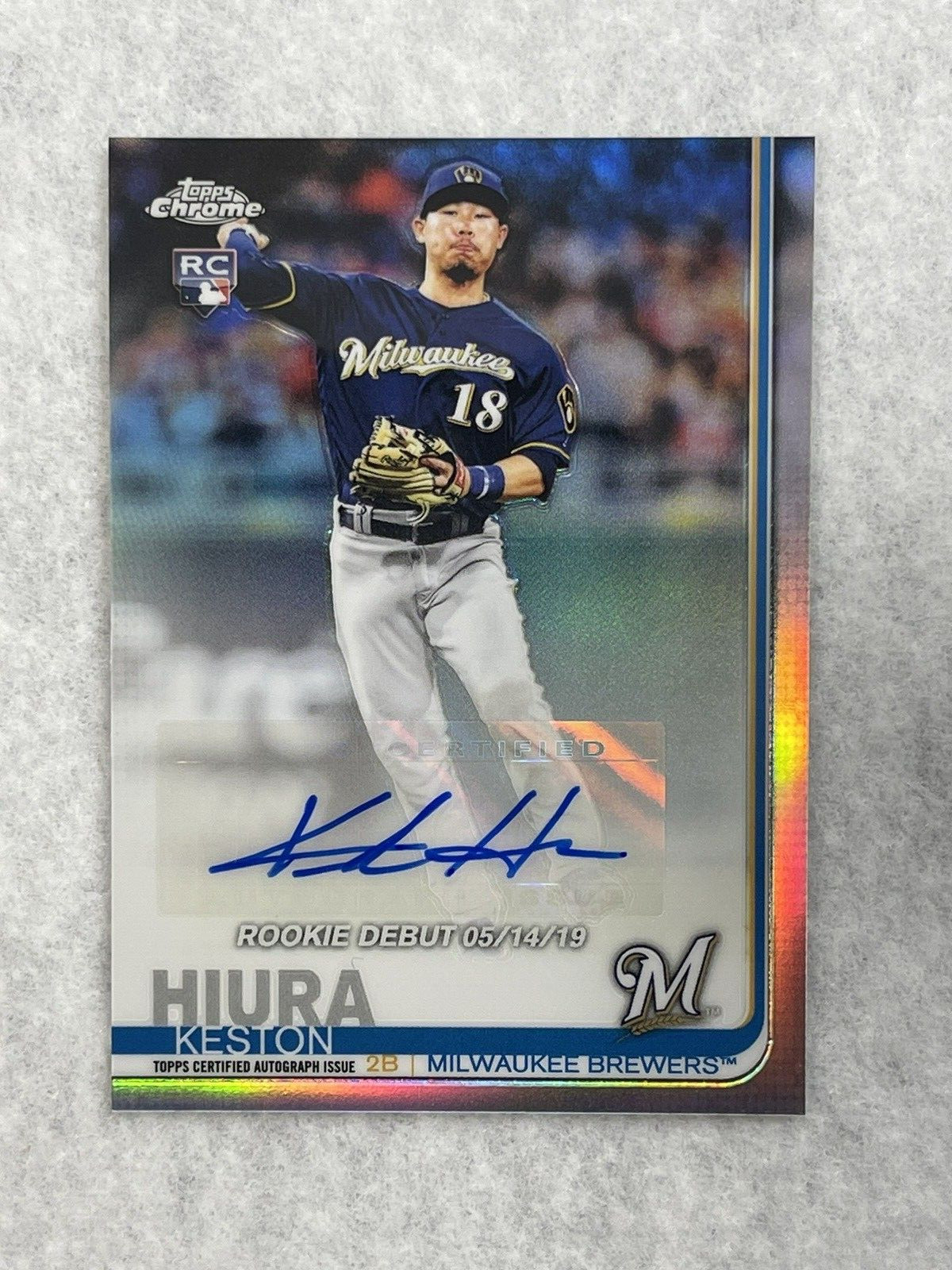 2019 Topps Chrome Update Keston Hiura RD #RDA-KH Refr. AUTO with One-Touch