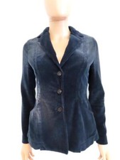 Christian Dior Navy Corduroy Button Front Distressed Blazer Size F 36/US 4