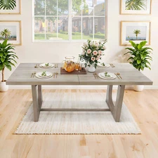 70.86" Large Dining Room Table for 6-8 People Rectangle Dining Kitchen Table