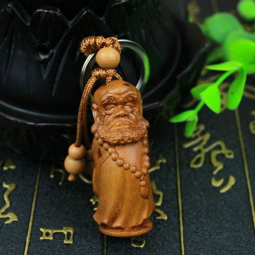 Llavero Estatua Dharma Patriarca Bodhidharma Madera China Talla 3D Escultura - Imagen 3 de 4