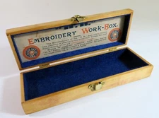 Refinished Antique Solid Maple "H.B." Embroidery Work Box.
