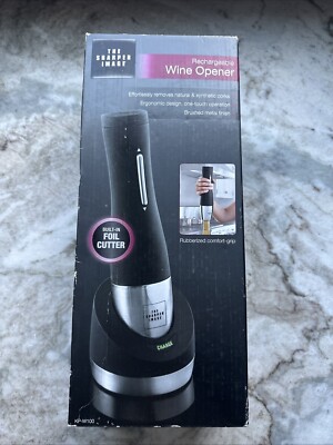 Sharper Image Rechargable Automatic Wine Bottle Opener w/ Foil Cutter NEW
