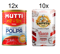 Testpaket 10X Caputo Cuoco 1Kg Mehl - 12X Mutti Polpa Pomodoro Tomatenpulpe 400G